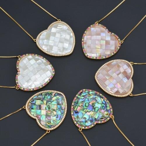 925 Sterling Silver White And Colorful Shells With Exquisite Zircon Heart-Shaped Necklaces For Men And Women Necklaces