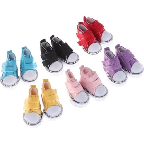 1 Pair 5cm Canvas Shoes For 1/6 BJD Doll Fashion Mini Toy Shoes Bjd Doll Shoes for handmade cloth Doll shoes