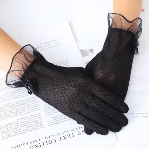 Summer Women Lace Gloves Driving Gloves High Quality Touch Screen Ladies Anti-UV Anti-slip Thin Breathable Glove Female Guantes