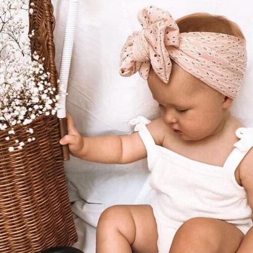 Big Bows Baby Headband Hollow Headwrap For Children Soft Turban Infant Solid Color Hairband Newborn Hair Accessories