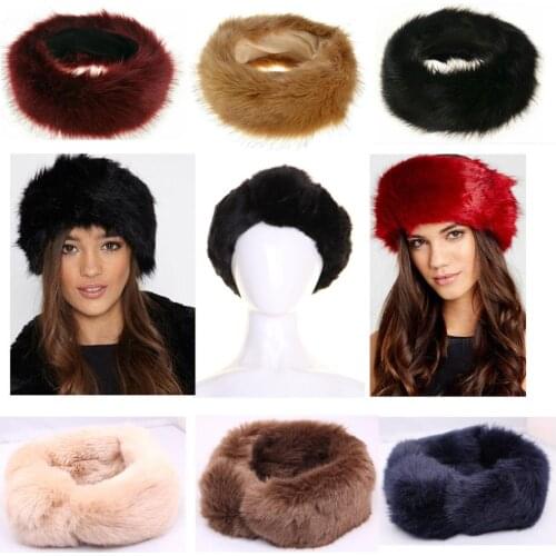 The New Faux Fox Fur Headband Simple And High Grade Hair Bands For Women Keep Warm Western Style Headwear