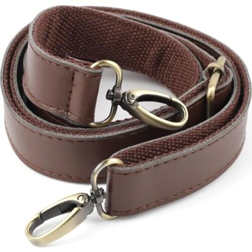 066C Adjustable PU Leather Purse Handbag Shoulder Strap Replacement with Metal Swivel Hooks Bag Accessories