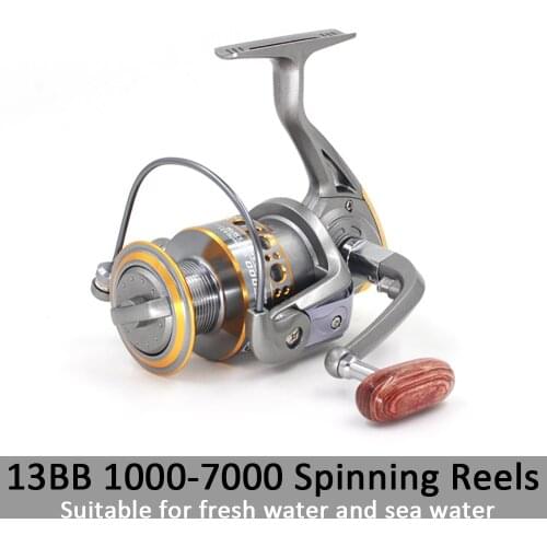 Fishing Spinning reel 1000-7000 reels 13BB Ball bearing Salt Fresh water Sea casting lure Bass tackle line Pesca Anticorrosive