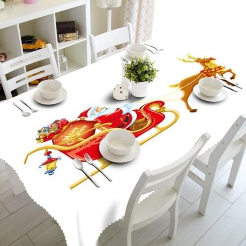 Merry Christmas Dust Wallpaper 3D Santa Claus Christmas Tree Print Tweet Party Picnic Dining Tablecloth Home Decor