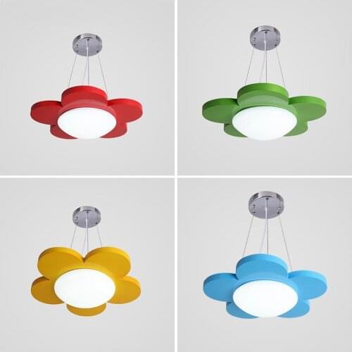 Modern Wooden Flower LED Bedroom Pendant Light Creative Dining Room Restaurant Pendant Lamp Study Room Hanging Lamps