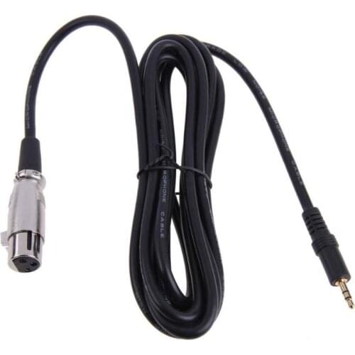 Stereo Jack Mic Cord Cable XLR 3 Pin Female to Right Angle 1/8 XLR3F to Right-angle 3.5 mm TRS For DV Camera/ microphone mic