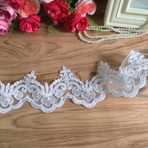 3Y/lot French lace Wedding veil car bone embroidery lace trim wedding decoration DIY accessories TX986