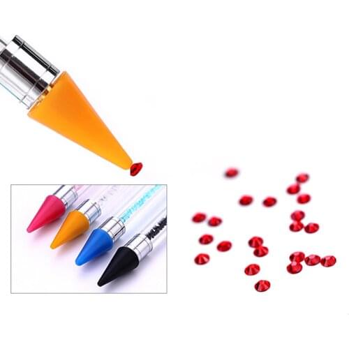 1PC Dual Heads Acrylic Metal Dotting Wax Pen Rhinestones Gem Picker Crystal Picking Nail Art Studs Dotter DIY Point Drill Tools
