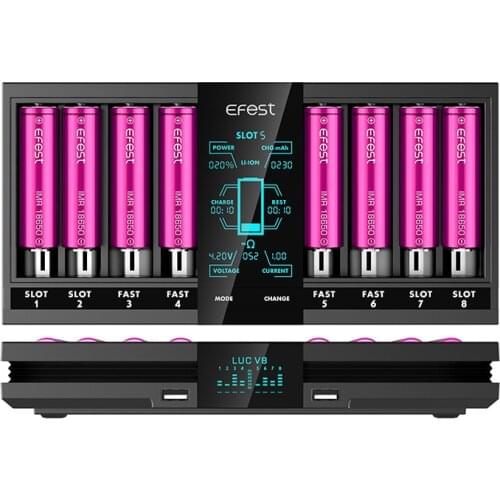 Double LCD screen Two Output Efest LUC V8 1.2v 1.5v 3.6v nimh nicd Battery Charger