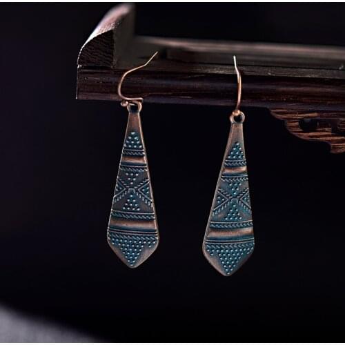 Womens Antique Leaves Drop Earrings Vintage Plant Elegant Ancient Silver Color Ladies Earrings Orecchini Etnici