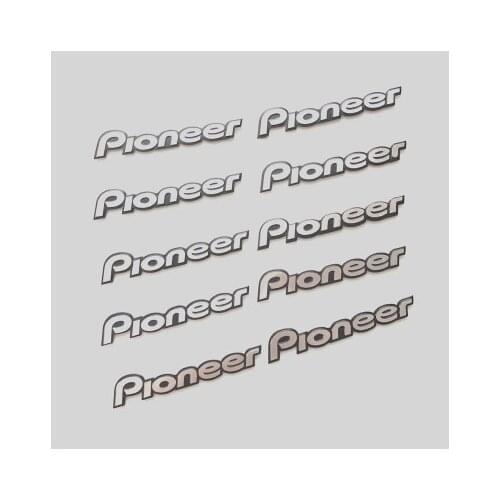 10pcs/lot pioneer Hi-Fi Speaker audio Speaker 3D Aluminum Badge Emblem stereo sticker 55x10mm