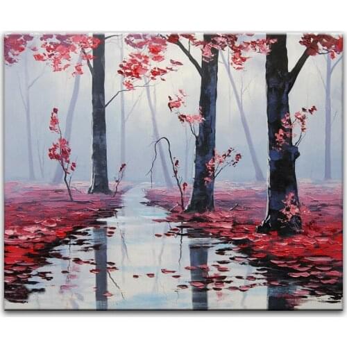 100% hand painted oil painting Home decoration high quality landscape painting pictures DM16071921