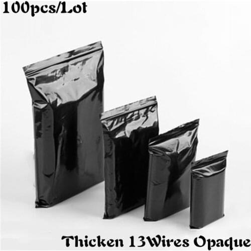 100Pcs/Lot Food Ziplock Bag Black Sealed Bag Self Sealing Plastic Bags Poly Zipper Bags Zip Lock Storage Bag Hanging Organizer