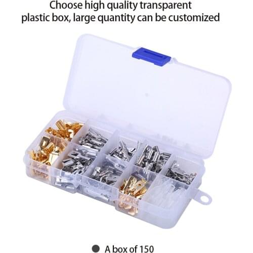 150pcs 2.8/4.8/4/6.3mm car Wire Terminals Crimp Terminal Connector Gold/Silver Electric Wire Connectors Set accessories