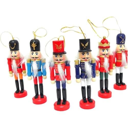 6pcs Nutcrackers Soldier Ornaments Xmas Themed Party Outdoor Yard Tree Hanging
