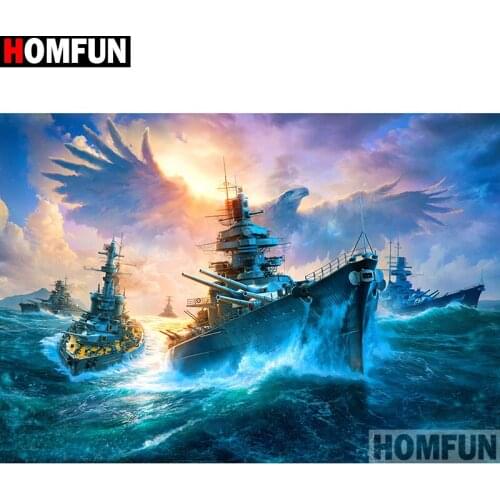 HOMFUN Full Square/Round Drill 5D DIY Diamond Painting "Warship eagle" 3D Embroidery Cross Stitch 5D Home Decor A13479