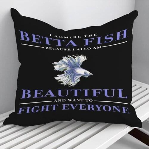 Betta fish Splendens Throw Pillows Cushion Cover On Sofa Home Decor 45*45cm 40*40cm Gift Pillowcase Cojines Dropshipping