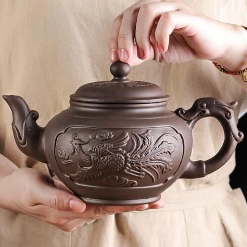 Large Capacity Purple Clay Teapot Household Master Cups Ceramic Handmade Plum Blossom Tea Pot Office Kung Fu Kettle