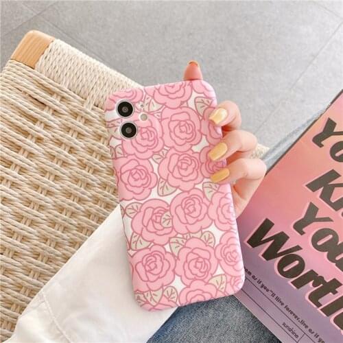 Retro rose Flowers art Phone case For iPhone 11 Pro Max case Cute Silicone cover for iPhone XS MAX XR X 7 8 Plus 7Plus SE case