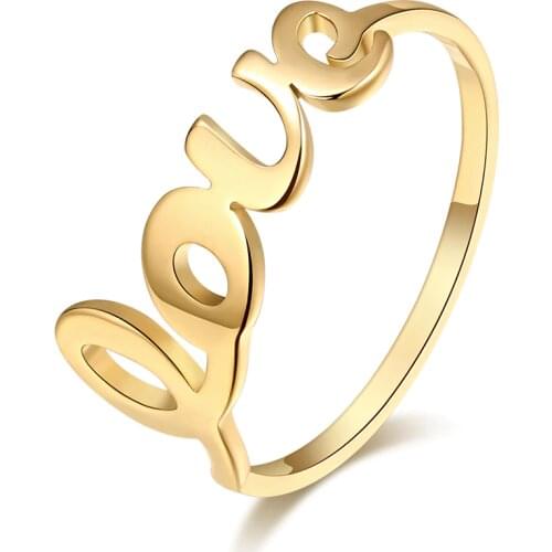 DOTIFI New Fashion Hot Sale Beautiful 316L Stainless Steel Ring Female Simple Cute Love Ring Jewelry