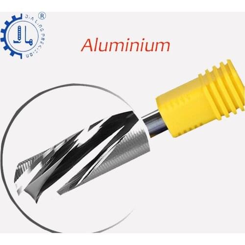 JIALING 1PC A+ one flute aluminum cutting cutter tools step cnc router bits/end mill for aluminum