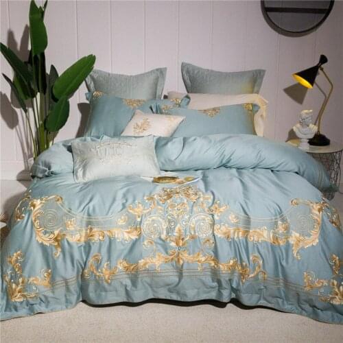 New 4/7Pcs white luxury Egyptian cotton bedding set queen king bed set embroidery duvet cover bed sheet set pillowcase