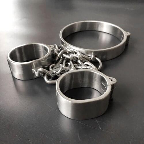 Black emperor brand handcuffs, collar, stainless steel screws open, new style, adult toys