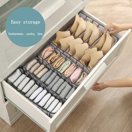 Dormitory Closet Organizer for Socks Box 11 Grids Bra Organizer Foldable Drawer Organizer Home Separated Underwear Storage