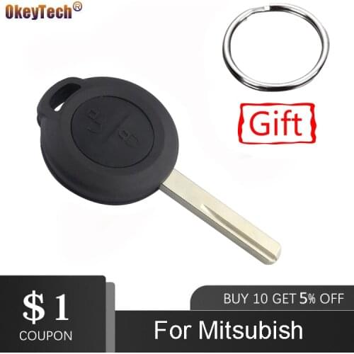 OkeyTech For Mitsubishi Colt Warior Carisma Spacestar Sports key shell Uncut Blade 2 Button Car Key Cover Case Auto Car Cover