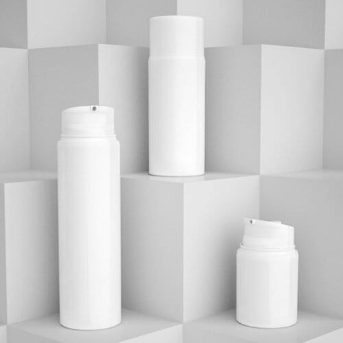 Wholesale 30ml-150ml Plastic Vacuum Bottle Pump Airless White Portable Travel Refillable Empty Cosmetic Makeup Container