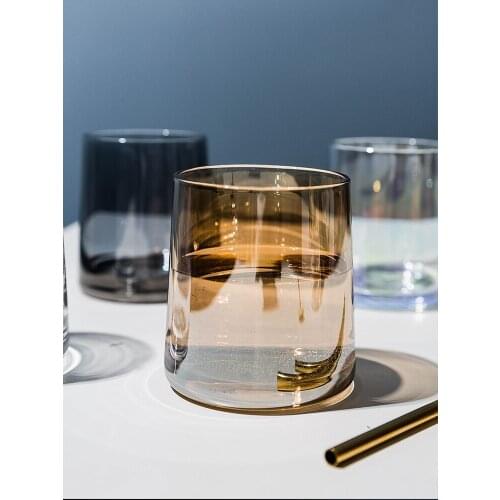 Colorful ion plating Whiskey glass shot glasses Transparent Water cup home wedding stemless wine glass beer lulu lemon Drinkware