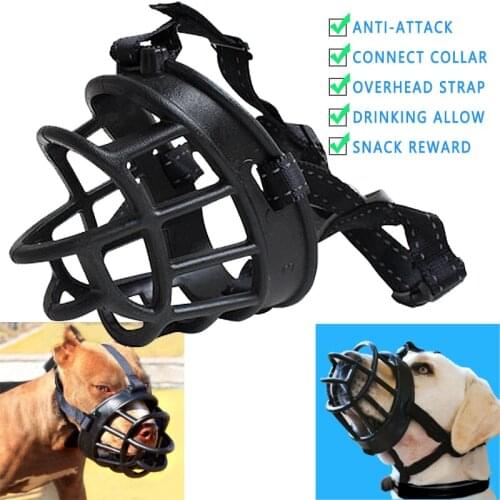 Adjustable Dog Muzzle Soft Silicone Breathable Mesh Strong Basket Small&Large Dog Mouth Muzzles Pet Training Accessories