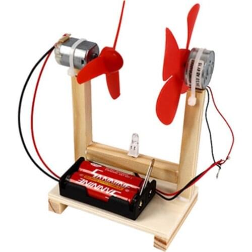 DIY Assembled Wind Turbine Wooden Puzzle STEM Educational Toys Science Experiment Model Kit Gifts For Children