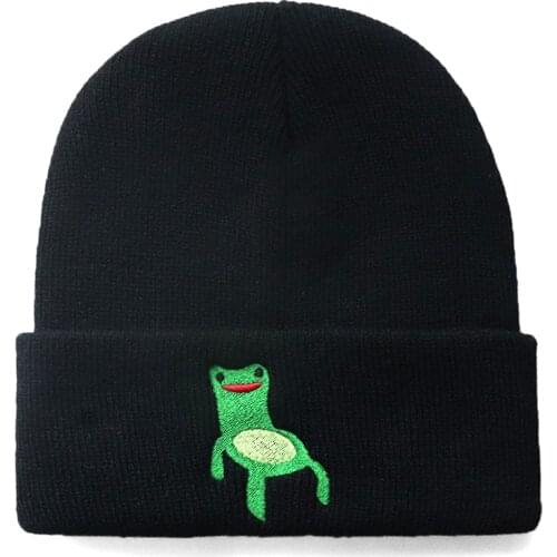 Froggy Chair Embroidery Beanie Men Women Knit Hat Games Skullies Warm Winter Unisex Ski Hip Hop Outdoor Caps