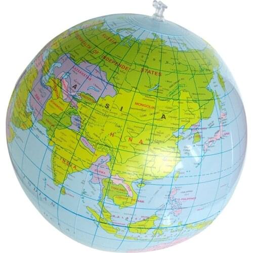 SLPF 40cm Inflatable World Globe Creative Inflatable Beach Ball PVC Map Plate Children Teaching Kids Baby Game Toys Ball Hot N17