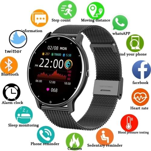 LIGE New Smart watch Men Full touch Screen Sports Fitness watch IP67 waterproof Smart watch Ladies Bluetooth For Android iOS+Box