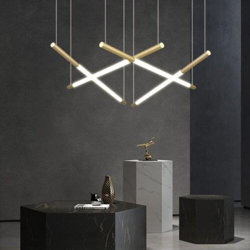 LED strip lamp gold modern simple bar lamp bar chandelier creative free combination of household and commercial restaurant lamps