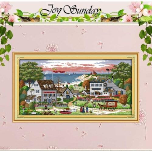 Comfortable Bay Patterns Counted Cross Stitch 11 14CT Cross Stitch Set Wholesale Scenery Cross-stitch Kits Embroidery Needlework