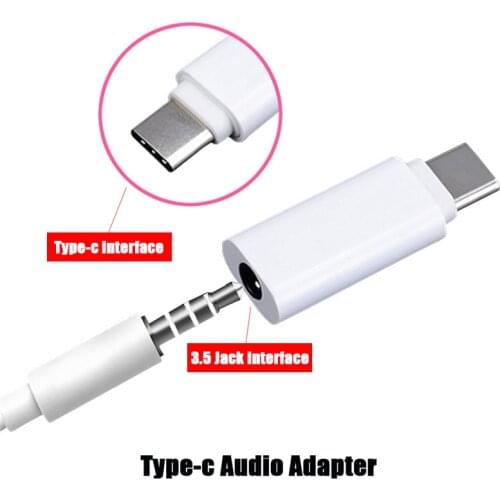 High Quality 1Pcs Headphone Adapter Type C Male to 3.5mm Female Audio Adapter for Xiaomi 6 Mi6 Huawei p20 USB-C Converter
