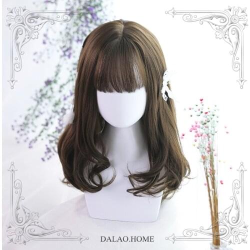 High Quality Harajuku Soft Sister Lolita 55Cm+ Medium Length Micro Curl Wig Cosplay Costume Party