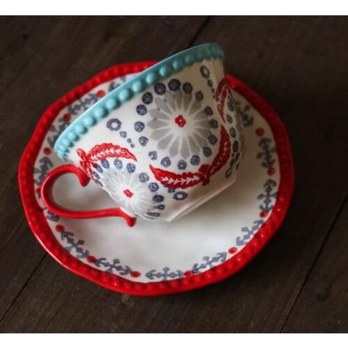 Japanese Modern Pottery Cup Saucer Creativity Eco Friendly Handmade Coffee Cup Ceramics Reuseable Tazzine Caffe Japanese EK50BD