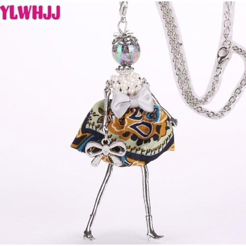 YLWHJJ 2017 new lovely doll long chain necklaces women hot brand girls baby alloy princess pendant metal maxi fashion jewelry
