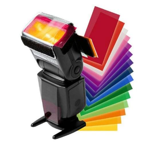 12 color card for Strobist Flash Gel Filter Color Balance with rubber band For Canon Nikon Sony Olympus Flash photoflash lamp