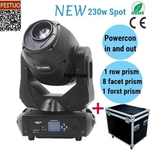 2pcs/lot Flight Case LED Lighting 230W DMX Light for Disco DJ Stage Gobo Lumiere New Prism 230W LED Spot Moving Head Light