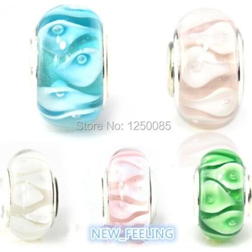 20pcs Fashion 5 Colors Round Eye Design Lampwork Glass Beads Fit European Charm Bracelet LGB119, Free Shipping