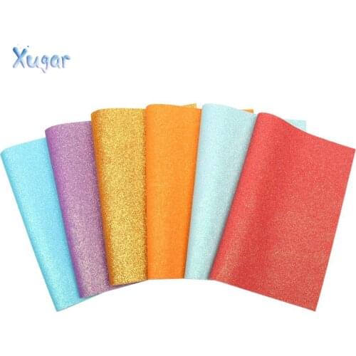 22*30cm Candy Fine Glitter Leather Fabric Solid Shiny Sequins Sheets DIY Accessories Fabric Handmade Crafts Patchwork Materials