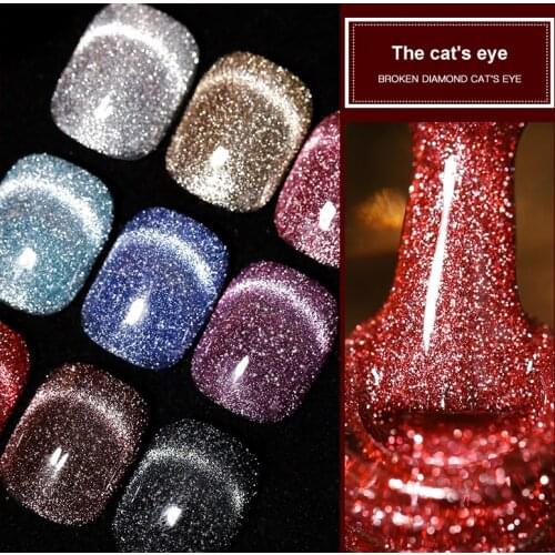 30ml Nail Gel Polish Reflective UV Gel Nail Polish Rose Gold Glitter Sequins Soak Off UV Gel Varnish Diamond Glue DIY Nail Art