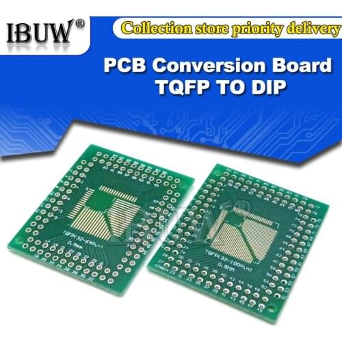 5PCS FQFP TQFP 32 44 64 80 100 LQFP to DIP Transfer Board DIP Pin Board Pitch Adapter
