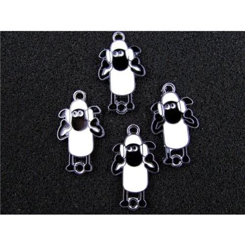AE689 Mix Color 20Pcs Alloy Metal Enamel Animal Charms Pendant 33x19mm