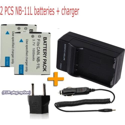 2PCS NB-11L NB 11L NB11L Camera Battery + charger /car/EU For Canon A2600 A3500 A4000IS IXUS 125 132 140 240 245 265 155 HS